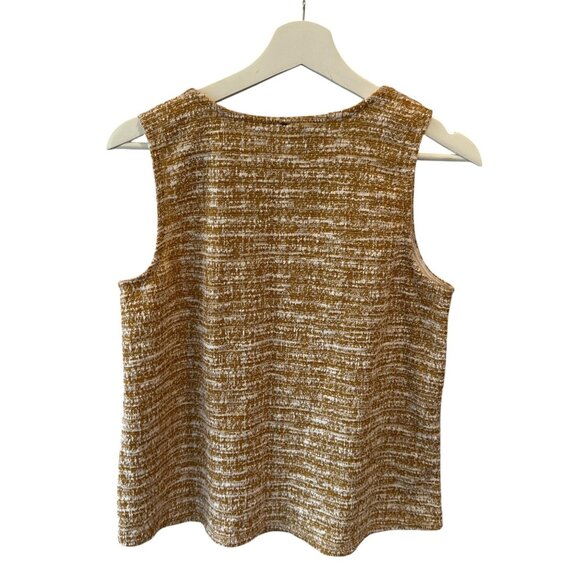 Anthropologie W5 Mustard Button Front Textured Tank Top Sz S Casual Relaxed Fit - Picture 4 of 6